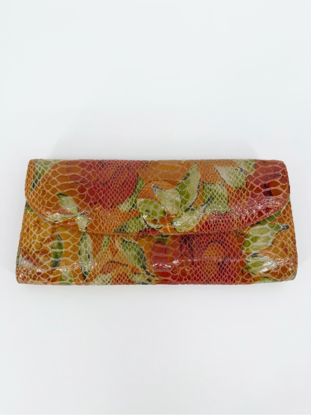 Hobo International Clutch Yellow Summer Bloom Patent Leather
